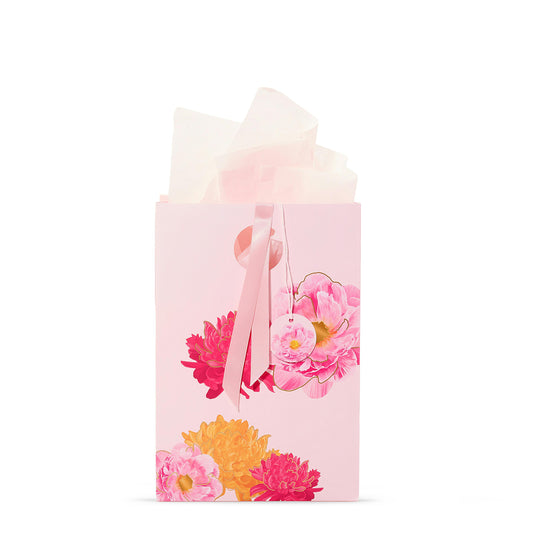 Pink Peony Floral Gift Bag QI0K